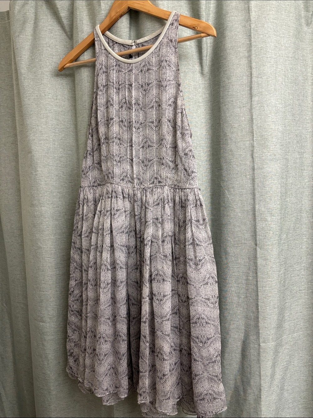 Thomas Wylde Butterfly Patterned Silk Chiffon Sleeveless Fit and Flare Dress